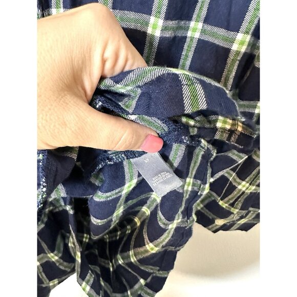 Aerie Women's Plaid Button Front Long Sleeve Romper Size Small NWT Blue Green - Picture 10 of 13